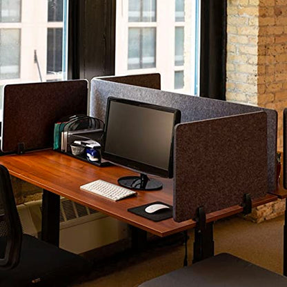 Stand Up Desk Store ReFocus Raw Clamp-On Acoustic Desk Divider Mounted Privacy Panel to Reduce Noise and Visual Distractions (Anthracite Gray, 23.6" x 16") - color: Anthracite Gray, size: 24" X 16"