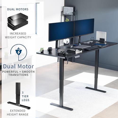 VIVO Black 83 x 30 in Standing Desk, DESK-KIT-2B8B - color: Black Top / Black Frame, size: 83 x 30