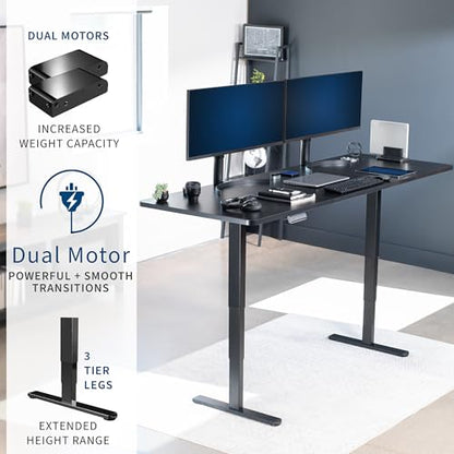 VIVO Black 83 x 30 in Standing Desk, DESK-KIT-2B8B - color: Black Top / Black Frame, size: 83 x 30