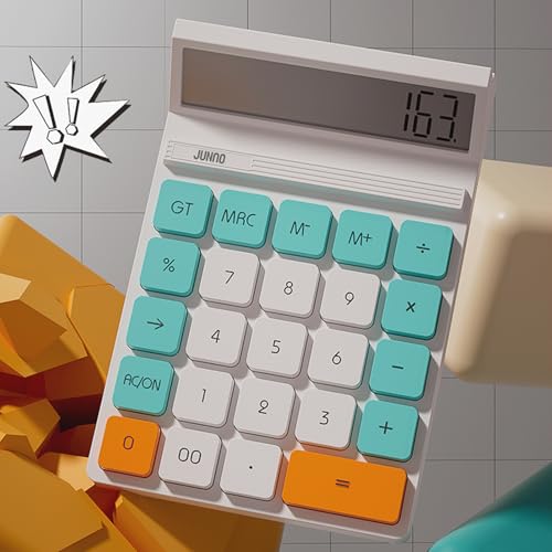 12 Digits Desktop Calculator with Large LCD Display and Sensitive Button, for Home, Office, School, Class and Business, 4 Function Small Basic Calculators for Desk (Blue) - color: blue