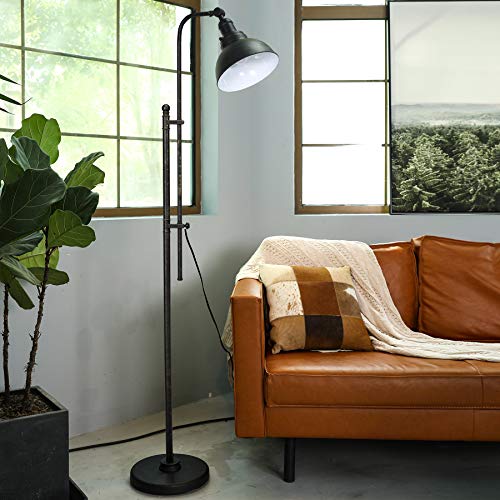 VONLUCE Industrial Floor Lamp 65", Adjustable Standing Lamp for Living Room - color: Aged Bronze