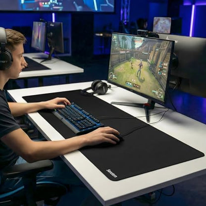 Senetem XXL Mouse Pad 31.5x15.7 in, Large Gaming Desk Mat, Black Non-Slip - size: 31.5L x 15.7W inches