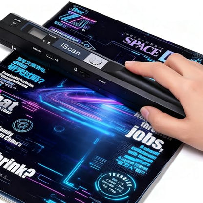 A4 Document Scanner, Portable Card Photo Scanner with 16GB Memory Card, Mini Handheld Receipt Scanners, USB Connection for Computer, Black, LNKH09