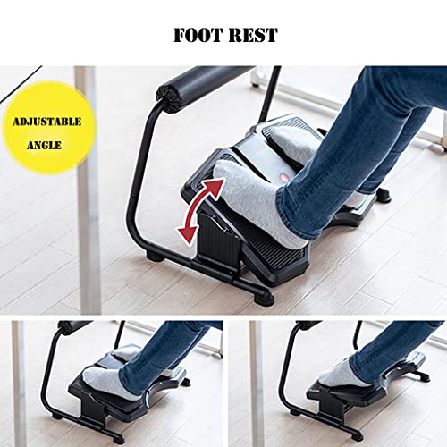 Adjustable Rocking Foot Rest for Under Desk at Work, Ergonomic Office Footrest Foam Leg Rest Elevated Under Table, Standing Desk Foot Rocker Stand Support (Black)