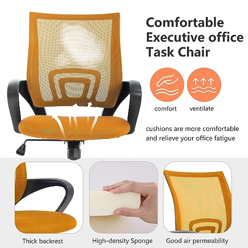 PayLessHere | Office Chair | Orange | Pack of 2 | with Lumbar Support - color: Orange, style: pack of 2