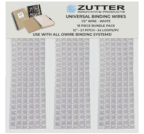Zutter Binding Wires - White Bundle Pack - Use with Any and All owire Binding Systems! (Zutter Binding Wires 1/2" - White 18 Piece Bundle Pack)