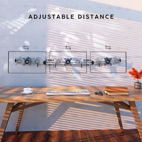 X-ROB Triple Monitor Wall Mount – Premium Aluminum 3 Arm Bracket for 15–32 Inch Screens, Dual Wall Anchors for Maximum Stability, Full Motion with 360° Rotation, VESA 75x75/100x100, Cable Management