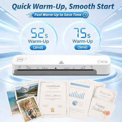 Binditek 13-Inch Laminator Machine with Laminating Sheets, Hot & Cold Modes, Fast 52s Warm-Up, 11x17 Wide Entry for Letter, A3–A6 Projects, Thermal Laminator Kit for School, Office, or Home