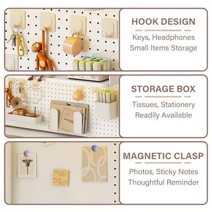 Clamp On Desk Organizer Shelf,Desk Extender Pegboard,White,23.6in | Computer Desk Accessories for Office,Desktop Bookshelf Storage Shelves for Desk, Desktop Shelving System - size: 60cm