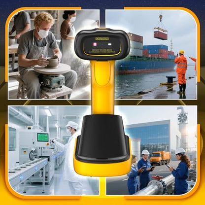 NetumScan Industrial Bluetooth QR Barcode Scanner, IP67 Waterproof & 7M Drop Proof, 2600mAh Wireless 1D 2D Bar Code Scanner with Charging Stand for Store, POS, Computer, iPhone, Android RD-1288(NS)