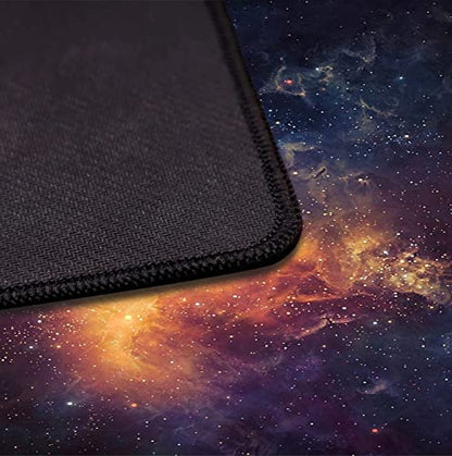Large Starry Sky Mouse Pad with Stitched Edges, Computer Keyboard Desk Pad | Large Extended Mouse Pad; Full Desk Coverage; Waterproof Coating; Stable Anti-Slide Base For Gaming, Office, Study Daily Use - color: Starry Sky