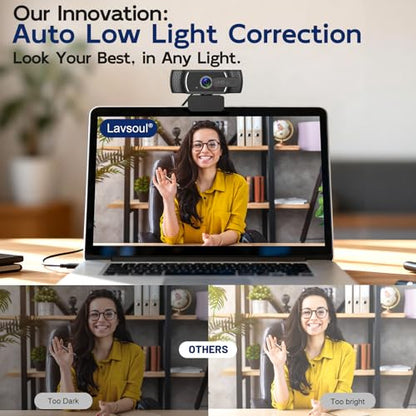 4K Webcam with Microphone for PC & Streaming Computer Camera