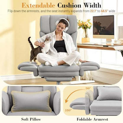 FelixKing Office Chair, Flip Armrests for Pets Criss Cross Legged,Gray - color: Grey