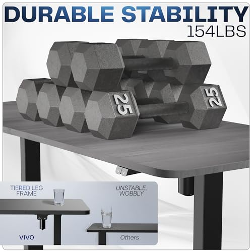 VIVO Dark Gray 60 x 30 in Standing Desk, DESK-KIT-0B6G - color: Dark Gray Top / Black Frame, size: 60 x 30 inch