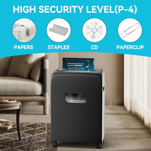 18-Sheet Heavy Duty Cross-Cut Paper Shredder with 5.28 Gallon Pullout Bin - P-4 Security Level Paper Shredder for Home Office Use, 45-Min Continuous Operation & Ultra-Quiet 62 dB Performance