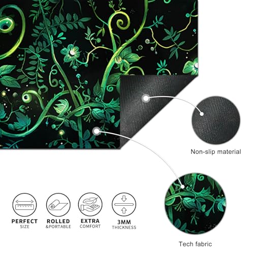 HOMETITUTE Large Mouse Pad 31.5x11.8 Inch Gaming Mousepad Green Vine Botanical Art Non-Slip Keyboard Desktop Protector Mat XL Mouse Pad for Home Office Laptop Wireless Mice Accessories - color: Green Vine Botanical Art