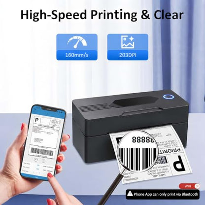 Mvgges Shipping Label Printer,Bluetooth 4x6 Thermal Label Printer for Small Business Office or Home, Compatible with Android, iOS, Windows and Mac, Widely Used for Amazon,USPS,Etsy,Inky Black - color: Inky Black
