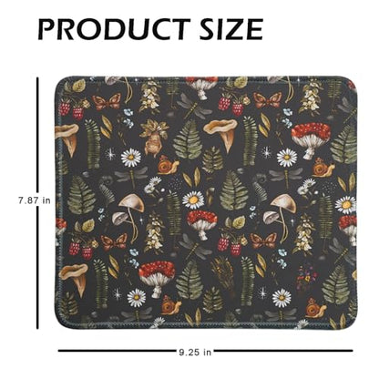 Mouse Pad for Desk with Stitched Edge, Premium Cute Washable Mouse Pads. Computer Mousepad with Non-Slip Rubber Base, Mousepads for Laptop, 9.25x7.75x0.12 inch (Mushroom Mirage) - color: Mushroom Mirage