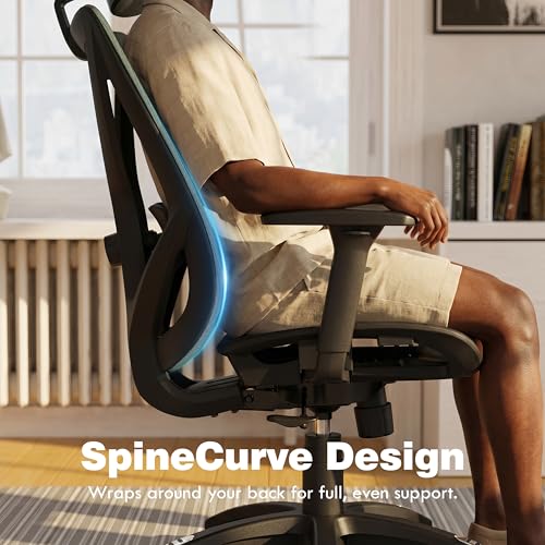 ELABEST Mesh Office Chair,Ergonomic Computer Desk Chair,Sturdy Task Chair- Adjustable Lumbar Support & Armrests,Tilt Function,Comfort Wide Seat,Swivel Home Office Chair (Eucalyptus) - color: Eucalyptus