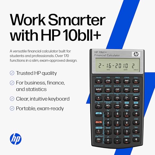 HP 10bII+ Financial Calculator for College and High School, SAT AP PSAT - size: HP 10bII+ 2026