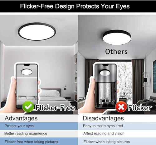 8Pack 12Inch 3200LM LED Flush Mount Ceiling Light,28W White 6000K,120V Slim Surface Mount Ceiling Light Fixture for Kitchen Bedroom Living Room - size: 8Pack-28W-12Inch-Round