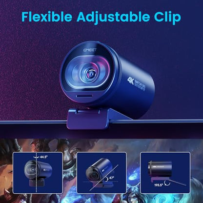 EMEET S600 4K Webcam for Streaming, Sony 1/2.55'' Sensor, PDAF Autofocus - style: S600 Sony Sensor PDAF 60FPS