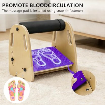 Under Desk Foot Rest,Massage & Leather Pads,Height Levels-Purple - color: Purple
