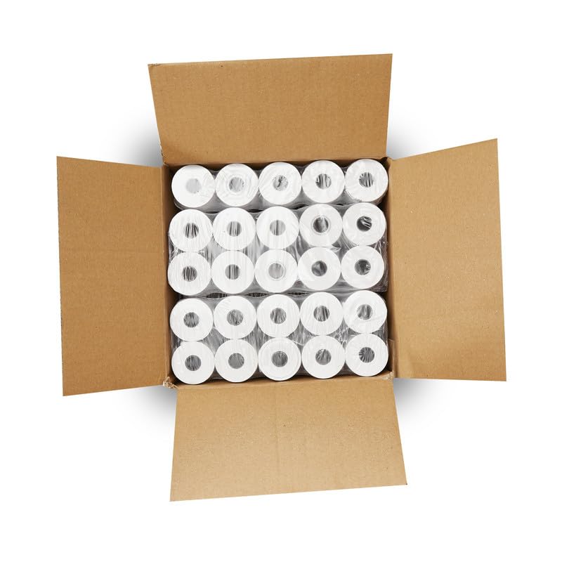 (25 Rolls) 2 1/4 x 85 Thermal Paper Receipt Rolls 2.25 x 85 ft, POS/Cash Register, Fits All Credit Card Terminals, Verifone VX510 VX570 FD50 T4220