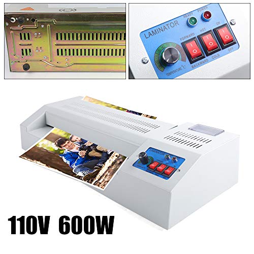 110V 600W Electric Thermal Laminator Machine for A4/A3 Paper Hot/Cold Roll Laminating Machine No Bubbles Machine,Commercial Laminator Machine for Office School Business Use