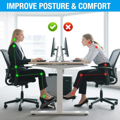 Adjustable Foot Rest Under Desk for Office,Home, Gaming & Study - color: Black, size: Extra Large