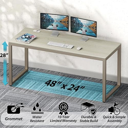 SHW 48-Inch Commercial-Grade Office Computer Desk, Maple - color: Maple, size: 48-Inch