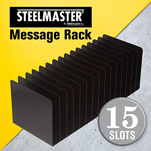 MMF Industries STEELMASTER Desk File Organizer | 15 Compartments | Scratch & Chip-Resistant Finish | Durable Steel Construction | Vertical File Organizer - style: Message Rack