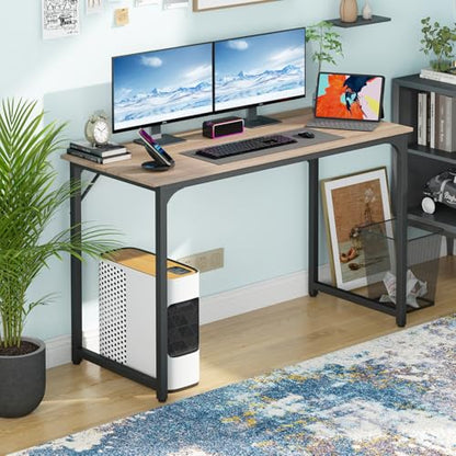 BestOffice Computer Desk,Home Office Desk, Modern Simple Style for Home Office Study Writing (Nature, 47 Inch) - color: Nature, size: 47 Inch