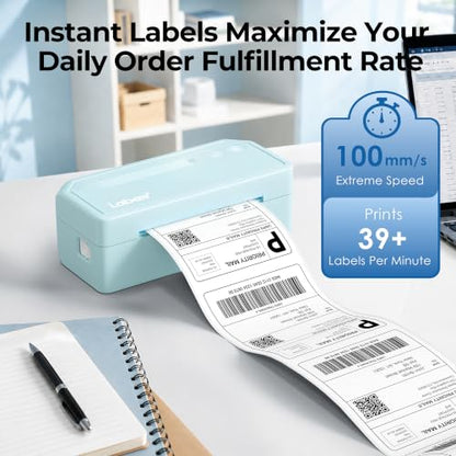 Labeer Bluetooth Thermal Shipping Label Printer, Wireless 4x6 Printer Cyan - color: Cyan