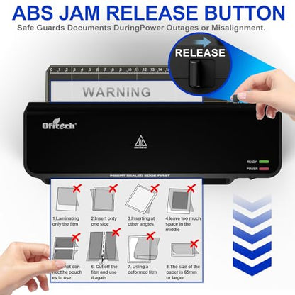 9 inch Laminator Machine with 40 Laminating Sheets - color: Matte Black