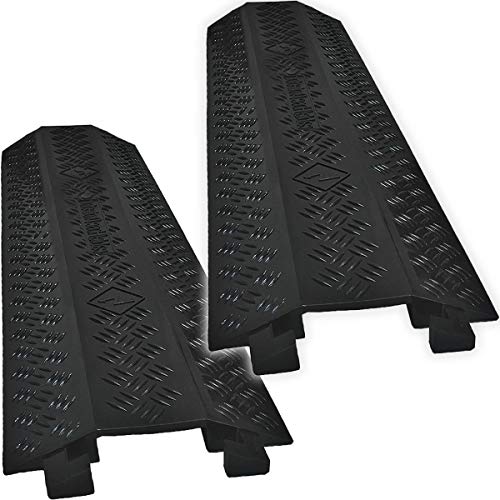 Electriduct Drop Trak Cable & Hose Protector Cord Cover - Medium - Black - 2 Pack - color: Black, size: M (Medium) - 2 Pack