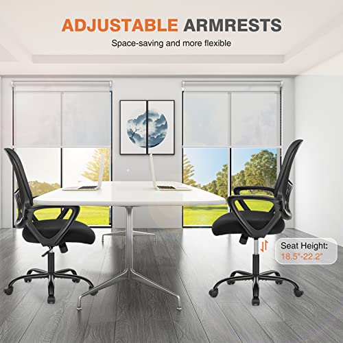 Sweetcrispy Home Office Managerial Executive Chair with Ergonomic Design - color: Black, size: 18.5"D