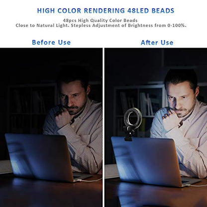 Cyezcor Video Conference Lighting Kit, Ring Light for Monitor Clip On - size: 5 Inch
