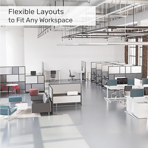 Workflow Modular Wall | Room Divider with Whiteboard, Sound-Dampening, & Frosted Acrylic Panels | Expandable Office Partition for Privacy & Productivity (53" x 48") - size: 53'' x 48''