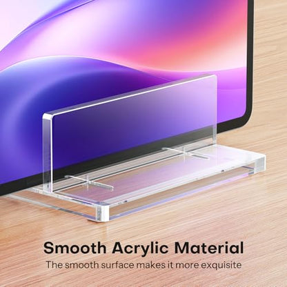 OMOTON Vertical Laptop Stand, Acrylic Single Holder for MacBook Gaming - size: Single-Clear