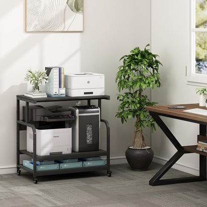 Fannova 32.3"x18.9" Extra Large Printer Stand with Adjustable Storage Shelf - color: Black, size: 32.3"W x 18.9"D x 32.1"H