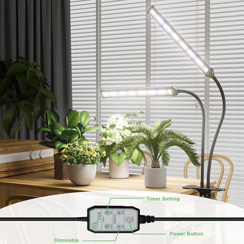 GooingTop LED Grow Light,White Full Spectrum Clip Plant Growing Lamp - size: 75Watts
