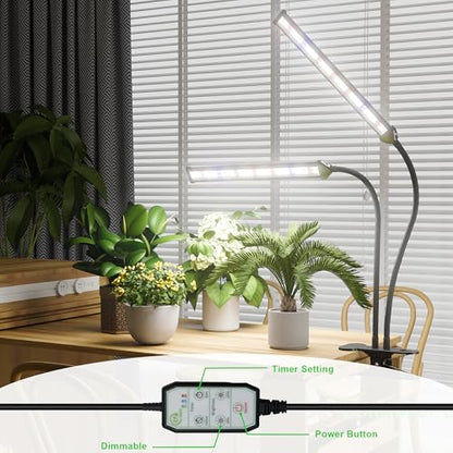 GooingTop LED Grow Light,White Full Spectrum Clip Plant Growing Lamp - size: 75Watts