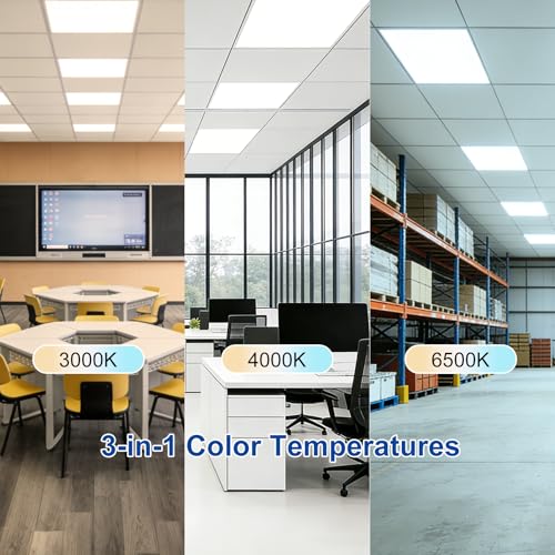 AIKVSXER 2x2 LED Flat Panel Light with Wireless Switch & App Control 1Pack | 50W 5500LM ,3000K-6500K,Night Light Mode,10-100% Dimmable,Recessed 2x2 LED Drop Ceiling Light for Office Home & Schools