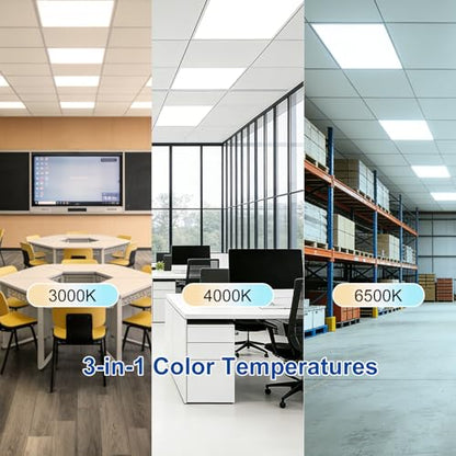 AIKVSXER 2x2 LED Flat Panel Light with Wireless Switch & App Control 1Pack | 50W 5500LM ,3000K-6500K,Night Light Mode,10-100% Dimmable,Recessed 2x2 LED Drop Ceiling Light for Office Home & Schools