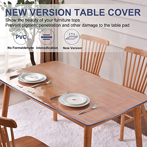 Clear Table Protector - 12x14 Inch Transparent PVC Desk Cover - 1.5 mm Thick - Heat Resistant, Waterproof Rectangle - Easy Clean Glass Table Mat - Acrylic Dresser Mat - color: Clear 1.5mm, size: 12" x 14" (Rectangular)
