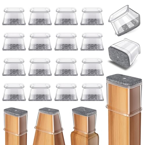 Ansible 24 Pcs Chair Leg Floor Protectors Rectangle - color: Clear, size: Rectangle L