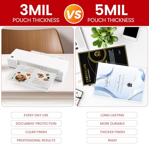 CAREGY 5 Mil Thermal Laminating Pouches,200 Pack, | 9x11.5 Inch Laminating Sheets for 8.5x11 Documents, Clear,Office & School Laminator Supplies - size: 200PACK-5Mil (9 x 11.5Inches)