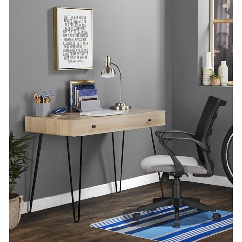 Realspace® Callay 42" W Writing Desk, Blonde Oak/Black