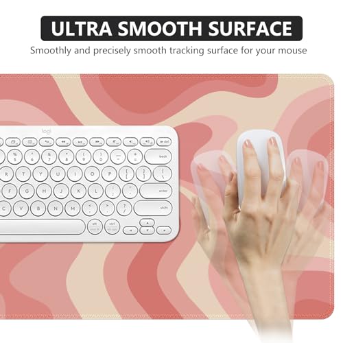 iCasso Desk Pad,Desk Matt for Desktop,Cute Mouse Pad,Pink Topographic - color: Pink Topographic